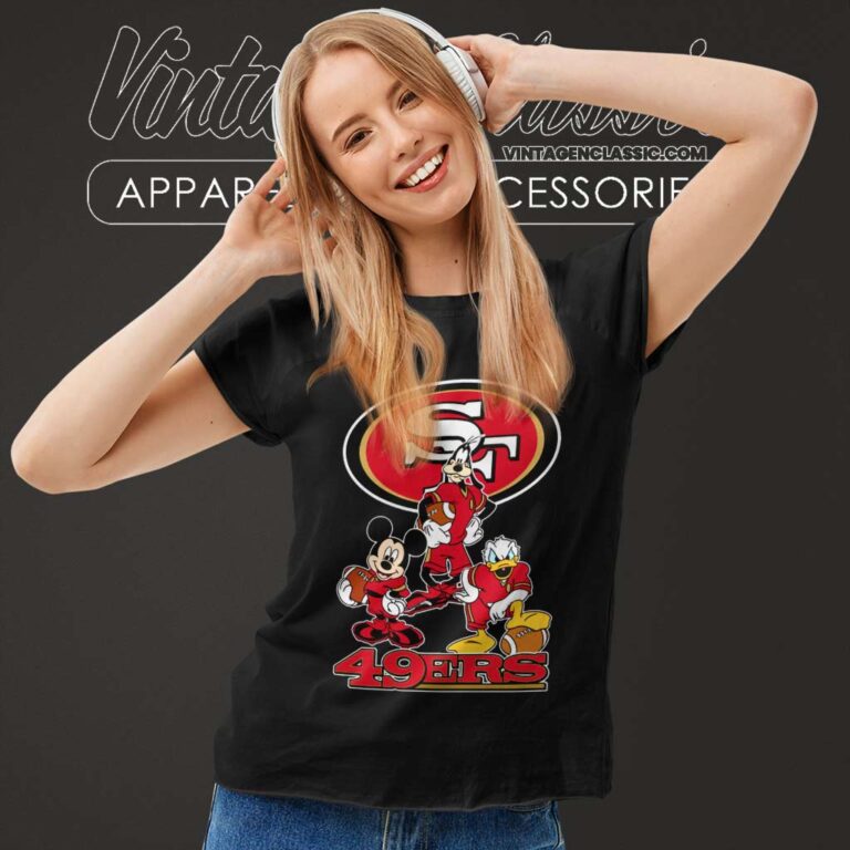 Mickey Goofy Donald Disney San Francisco 49ers Women TShirt Mickey Goofy Donald Disney San Francisco 49ers Women TShirt