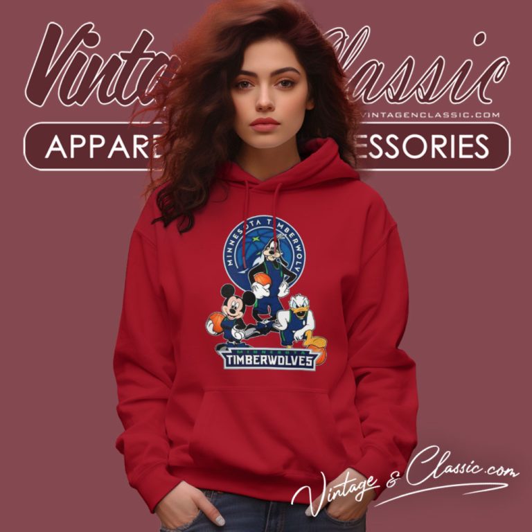 Mickey Goofy Donald Loves Minnesota Timberwolves Basketball Fans Hoodie Mickey Goofy Donald Loves Minnesota Timberwolves Basketball Fans Hoodie