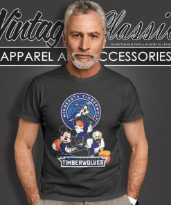 Mickey Goofy Donald Loves Minnesota Timberwolves Basketball Fans T Shirt