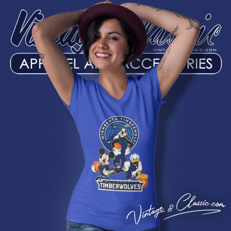 Mickey Goofy Donald Loves Minnesota Timberwolves Basketball Fans V Neck TShirt Mickey Goofy Donald Loves Minnesota Timberwolves Basketball Fans V Neck TShirt