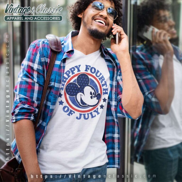 Mickey Happy 4th Of July V Neck TShirt Mickey Happy 4th Of July V Neck TShirt