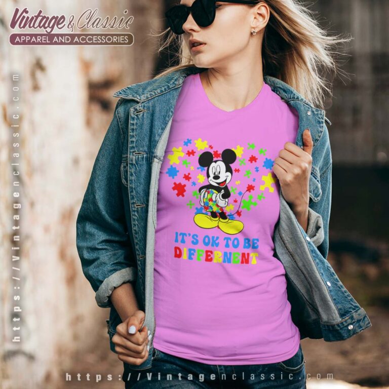 Mickey Its Ok To Be Different Vneck Disney Autism Mickey Its Ok To Be Different Vneck Disney Autism
