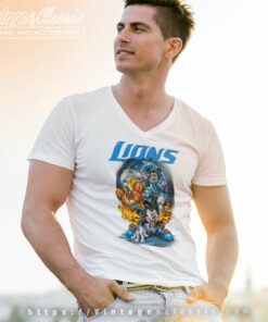 Mickey Lions Halloween Shirt Vince Lombardi Trophy Detroit Lions 6 Mickey Lions Halloween Shirt Vince Lombardi Trophy Detroit Lions V Neck TShirt