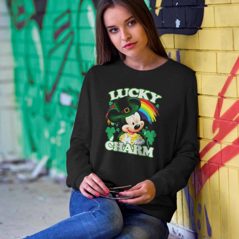 Mickey Lucky Charm Rainbow St Patricks Day Sweatshirt Mickey Lucky Charm Rainbow St Patricks Day Sweatshirt