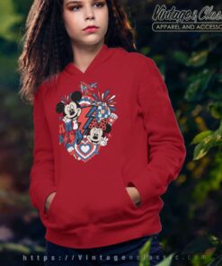 Mickey Minne America Red White Blue Hoodie