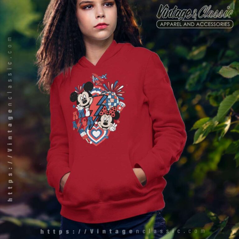 Mickey Minne America Red White Blue Hoodie Mickey Minne America Red White Blue Hoodie