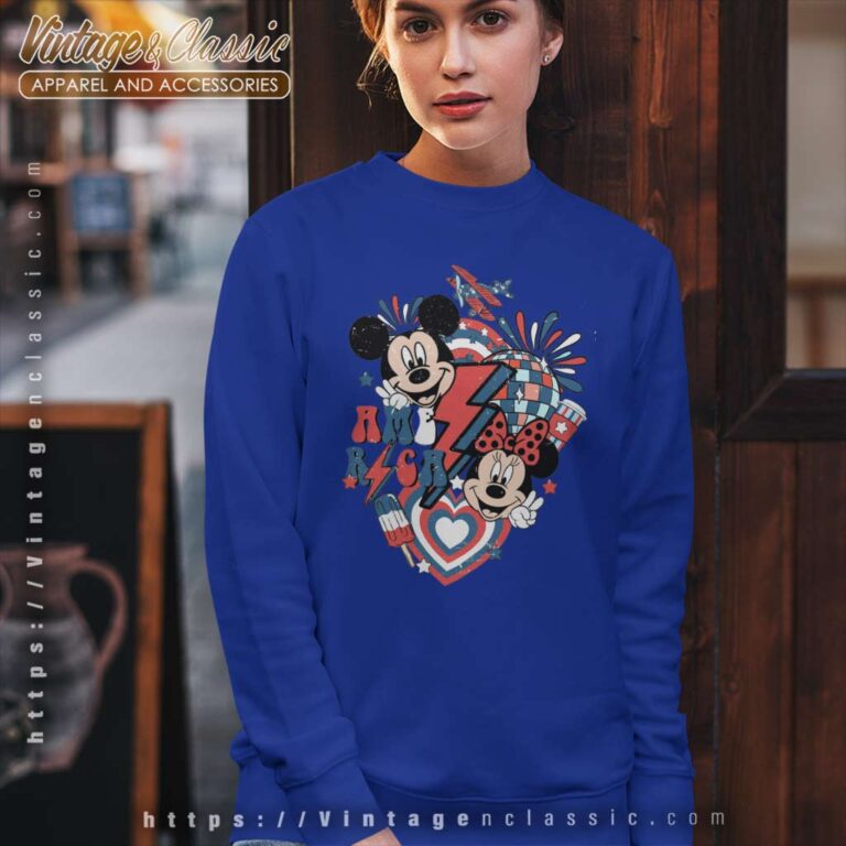Mickey Minne America Red White Blue Sweatshirt Mickey Minne America Red White Blue Sweatshirt
