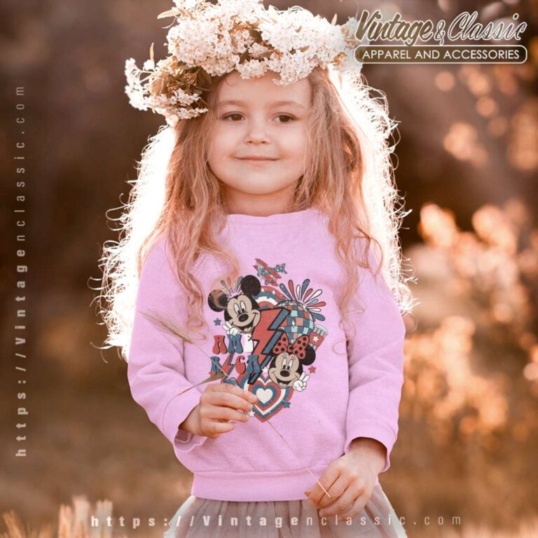 Mickey Minne America Red White Blue kids Sweetshirt Mickey Minne America Red White Blue kids Sweetshirt