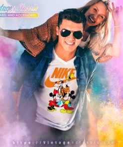 Mickey Minnie And Goofy Nike Logo Shirt 6 Mickey Minnie And Goofy Nike Logo V Neck TShirt