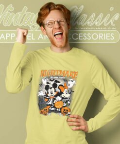 Mickey Minnie Halloween Nightmare Shirts Long Sleeve Tee