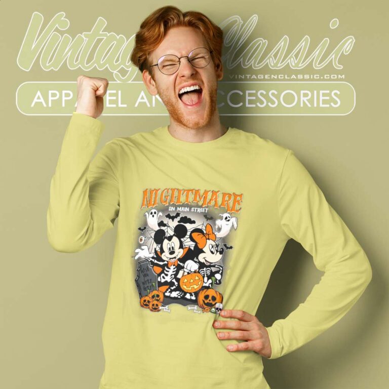 Mickey Minnie Halloween Nightmare Shirts Long Sleeve Tee Mickey Minnie Halloween Nightmare Shirts Long Sleeve Tee