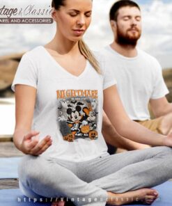 Mickey Minnie Halloween Nightmare Shirts V Neck TShirt