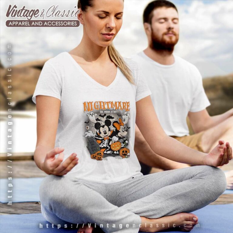 Mickey Minnie Halloween Nightmare Shirts V Neck TShirt Mickey Minnie Halloween Nightmare Shirts V Neck TShirt