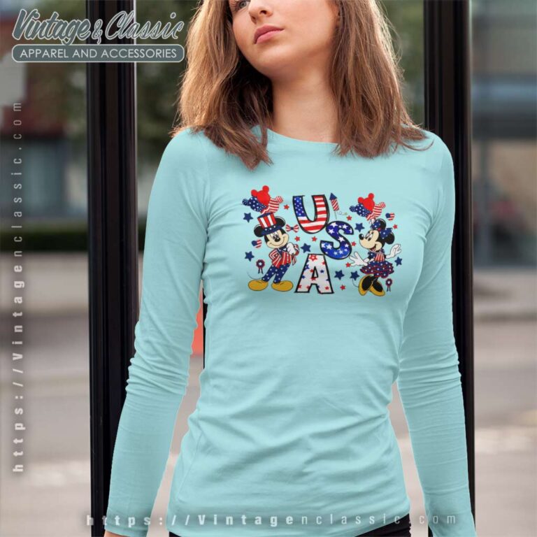 Mickey Minnie Party In The Usa 4th Of July Long Sleeve Tee Mickey Minnie Party In The Usa 4th Of July Long Sleeve Tee
