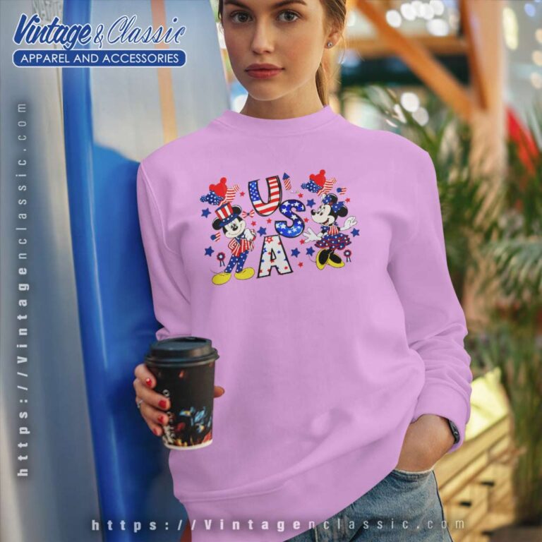 Mickey Minnie Party In The Usa 4th Of July Sweatshirt Mickey Minnie Party In The Usa 4th Of July Sweatshirt