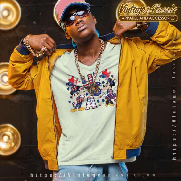 Mickey Minnie Party In The Usa 4th Of July V Neck TShirt Mickey Minnie Party In The Usa 4th Of July V Neck TShirt