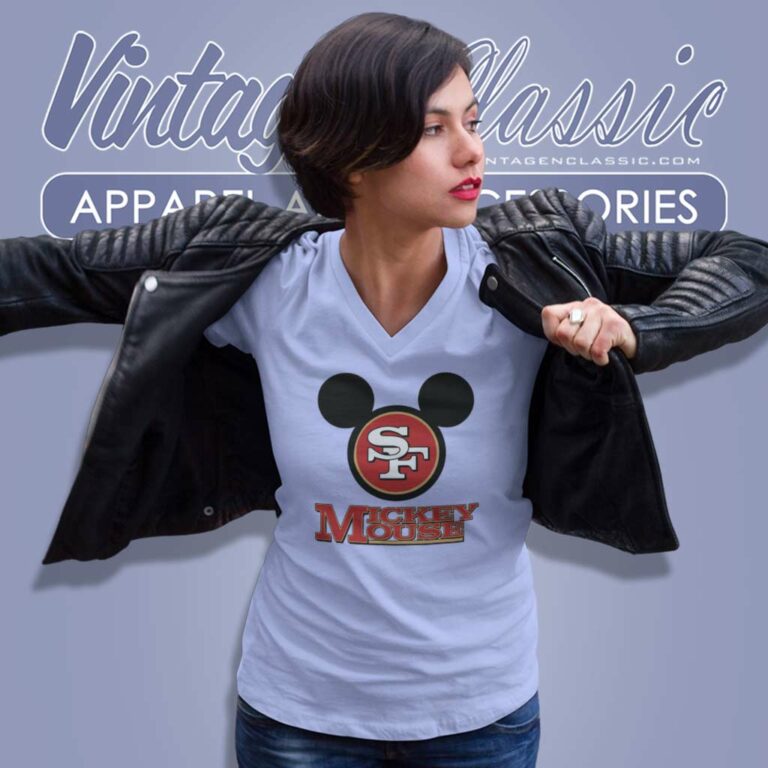 Mickey Mouse 49ers Shirt Gift For Fans V Neck TShirt Mickey Mouse 49ers Shirt Gift For Fans V Neck TShirt