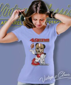 Mickey Mouse 49ers Super Bowl V Neck TShirt