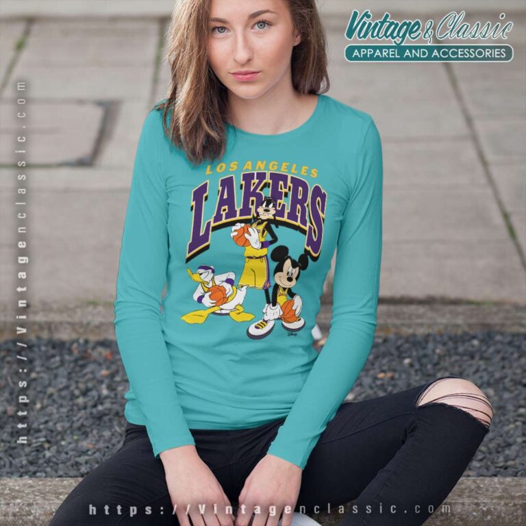 Mickey Mouse And Friends Los Angeles Lakers Long Sleeve Tee Mickey Mouse And Friends Los Angeles Lakers Long Sleeve Tee