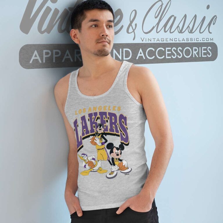 Mickey Mouse And Friends Los Angeles Lakers Tank Top Racerback Mickey Mouse And Friends Los Angeles Lakers Tank Top Racerback