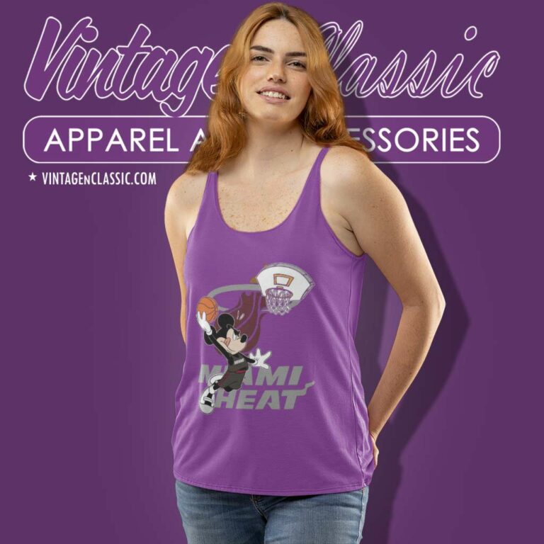 Mickey Mouse Basketball Miami Heat Tank Top Racerback Mickey Mouse Basketball Miami Heat Tank Top Racerback