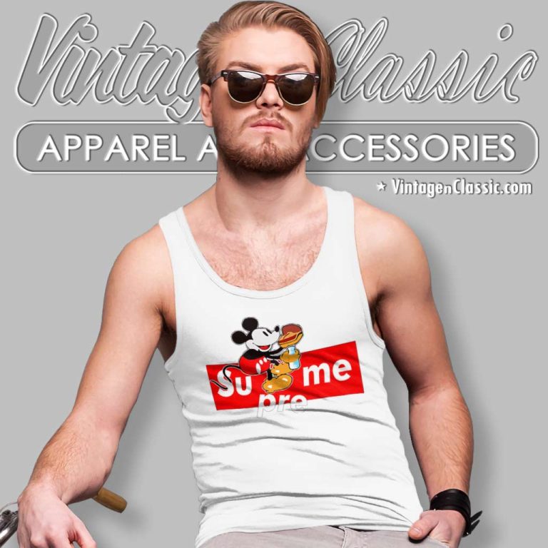 Mickey Mouse Box Logo Supreme Tank Top Racerback Mickey Mouse Box Logo Supreme Tank Top Racerback