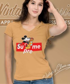 Mickey Mouse Box Logo Supreme V Neck TShirt