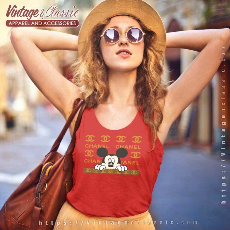 Mickey Mouse Chanel Logo Tank Top Racerback Mickey Mouse Chanel Logo Tank Top Racerback