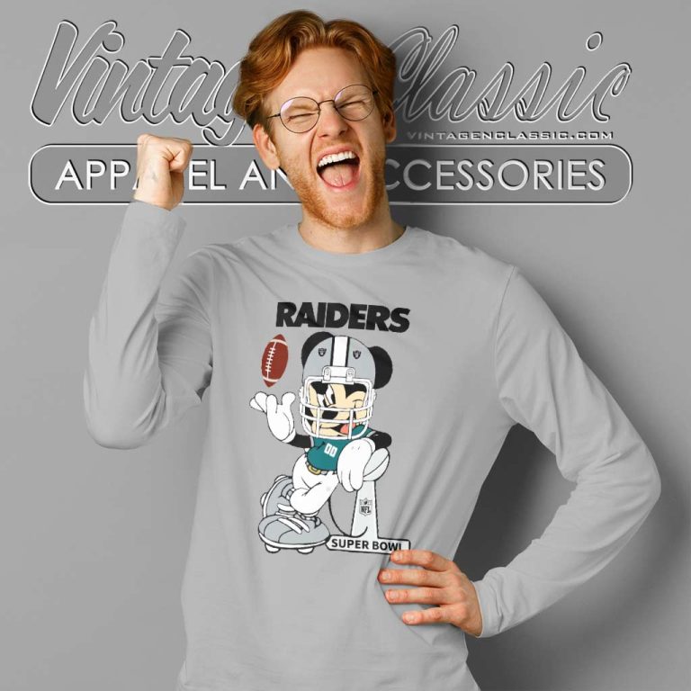 Mickey Mouse Las Vegas Raiders Super Bowl Long Sleeve Tee Mickey Mouse Las Vegas Raiders Super Bowl Long Sleeve Tee
