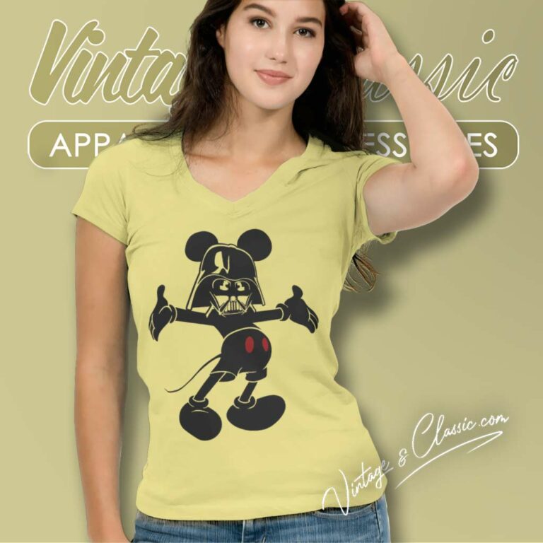 Mickey Mouse Darth Vader V Neck TShirt Mickey Mouse Darth Vader V Neck TShirt