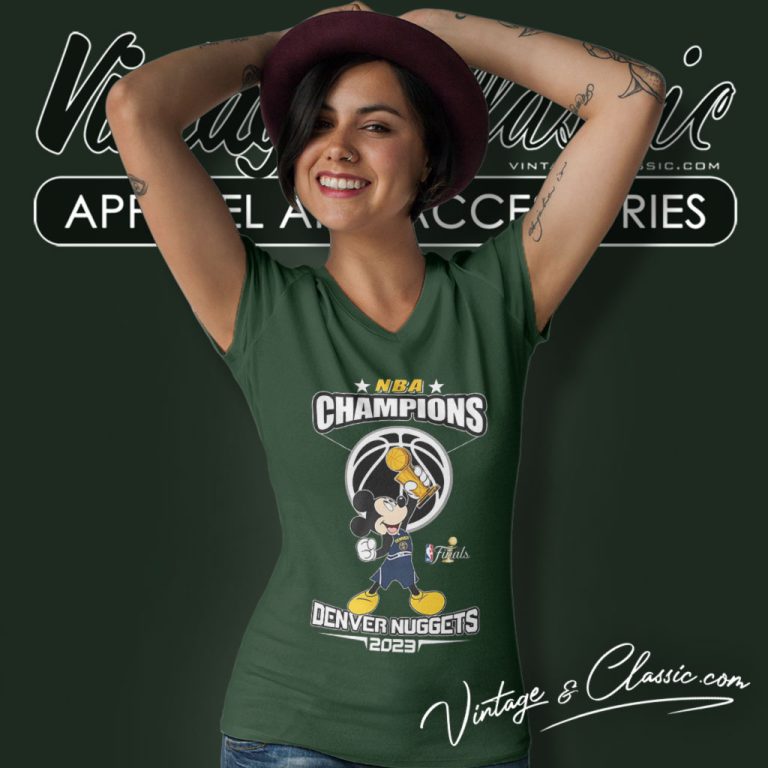 Mickey Mouse Denver Nuggets Nba Champions 2023 V Neck TShirt Mickey Mouse Denver Nuggets Nba Champions 2023 V Neck TShirt