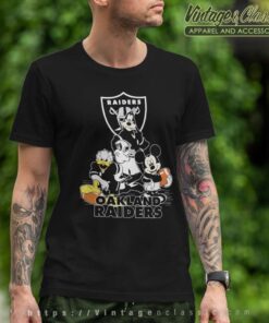 Mickey Mouse Donald Duck Oakland Raiders T Shirt