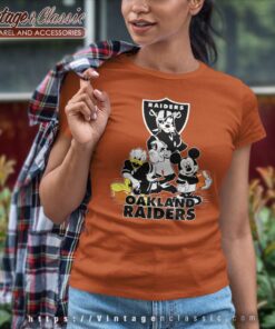 Mickey Mouse Donald Duck Oakland Raiders Women TShirt