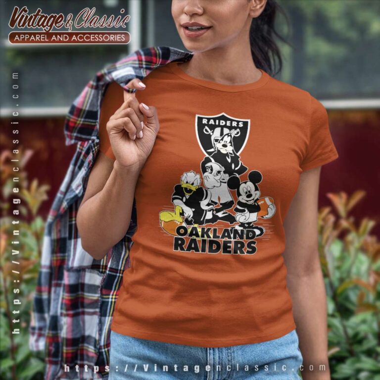 Mickey Mouse Donald Duck Oakland Raiders Women TShirt Mickey Mouse Donald Duck Oakland Raiders Women TShirt