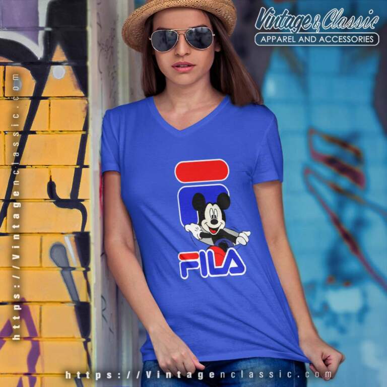 Mickey Mouse Fila V Neck TShirt Mickey Mouse Fila V Neck TShirt