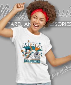 Mickey Mouse Football Miami Dolphins Nfl Women TShirt