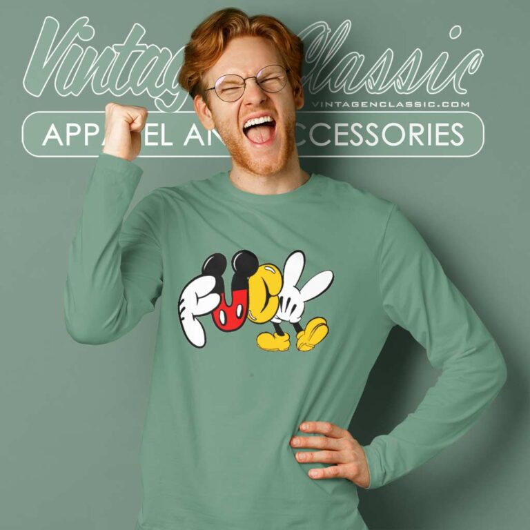 Mickey Mouse Fuck Logo Shirt Long Sleeve Tee Mickey Mouse Fuck Logo Shirt Long Sleeve Tee