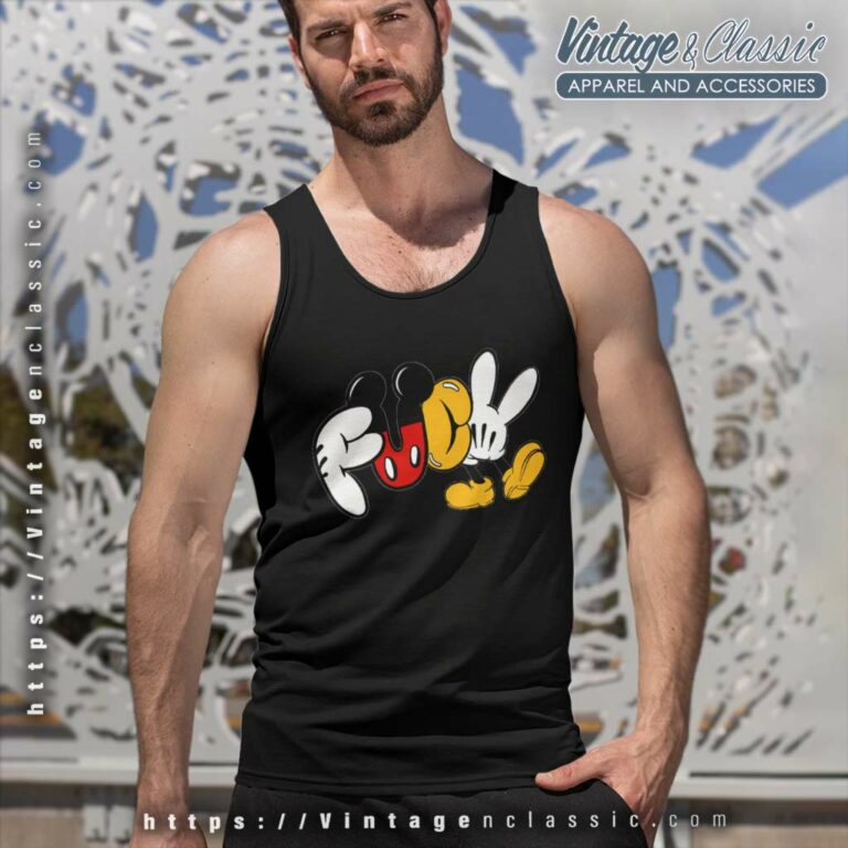 Mickey Mouse Fuck Logo Shirt Tank Top Racerback Mickey Mouse Fuck Logo Shirt Tank Top Racerback