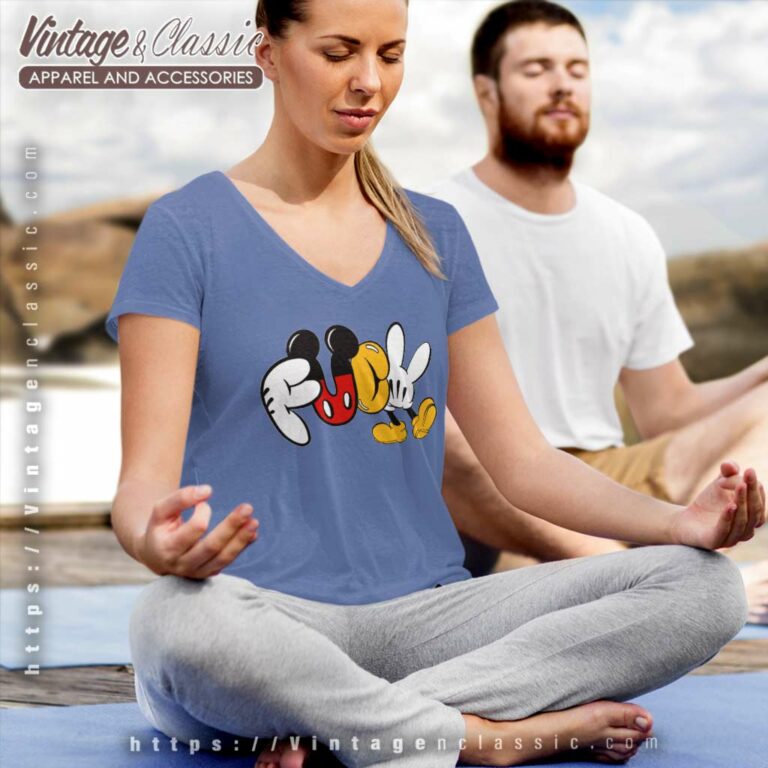 Mickey Mouse Fuck Logo Shirt V Neck TShirt Mickey Mouse Fuck Logo Shirt V Neck TShirt