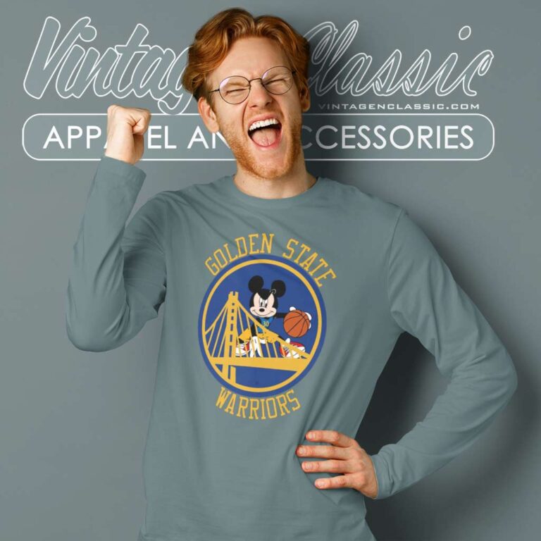 Mickey Mouse Golden State Warriors Long Sleeve Tee Mickey Mouse Golden State Warriors Long Sleeve Tee
