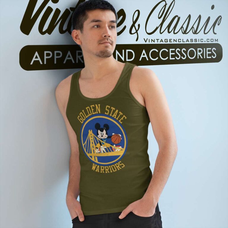 Mickey Mouse Golden State Warriors Tank Top Racerback Mickey Mouse Golden State Warriors Tank Top Racerback