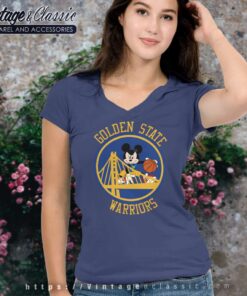 Mickey Mouse Golden State Warriors V Neck TShirt