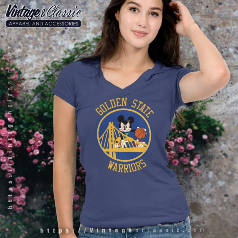 Mickey Mouse Golden State Warriors V Neck TShirt Mickey Mouse Golden State Warriors V Neck TShirt