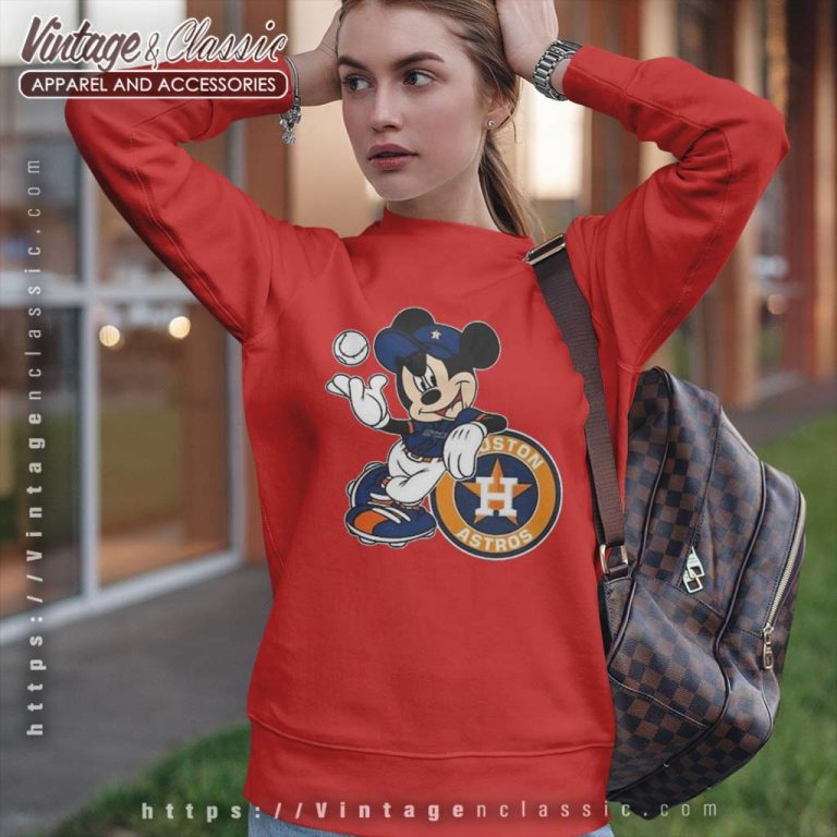 Mickey Mouse Houston Astros Baseball Sweatshirt Mickey Mouse Houston Astros Baseball Sweatshirt