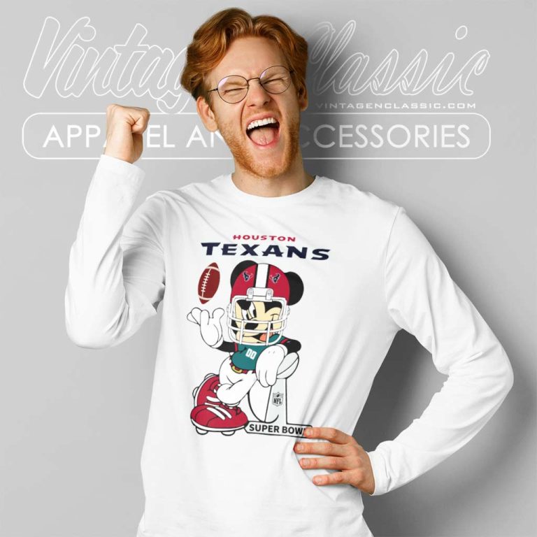 Mickey Mouse Houston Texans Long Sleeve Tee Mickey Mouse Houston Texans Long Sleeve Tee