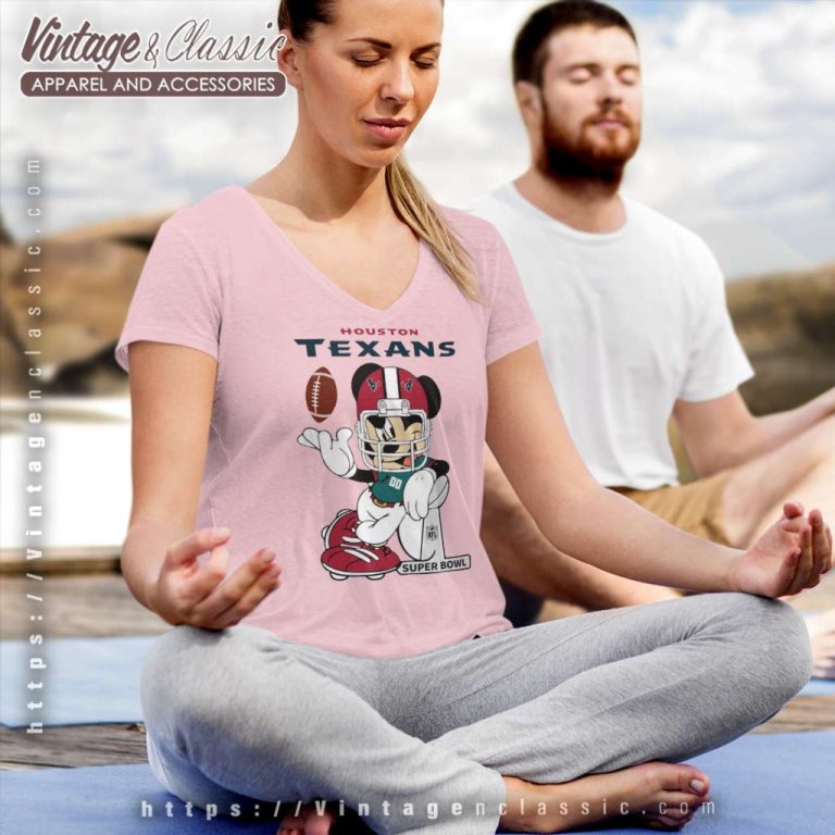 Mickey Mouse Houston Texans V Neck TShirt Mickey Mouse Houston Texans V Neck TShirt