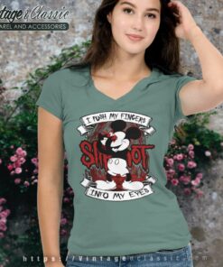 Mickey Mouse I Push My Fingers V Neck TShirt