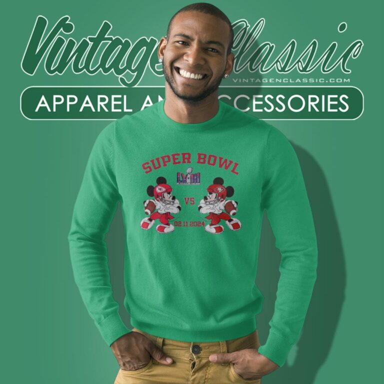 Mickey Mouse Kansas City Chiefs Vs San Francisco 49ers Super Bowl Lviii Sweatshirt Mickey Mouse Kansas City Chiefs Vs San Francisco 49ers Super Bowl Lviii Sweatshirt