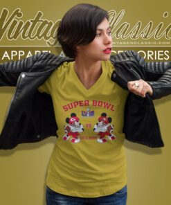 Mickey Mouse Kansas City Chiefs Vs San Francisco 49ers Super Bowl LVIII Shirt 5 Mickey Mouse Kansas City Chiefs Vs San Francisco 49ers Super Bowl Lviii V Neck TShirt