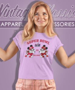 Mickey Mouse Kansas City Chiefs Vs San Francisco 49ers Super Bowl LVIII Shirt 6 Mickey Mouse Kansas City Chiefs Vs San Francisco 49ers Super Bowl Lviii Women T Shirt